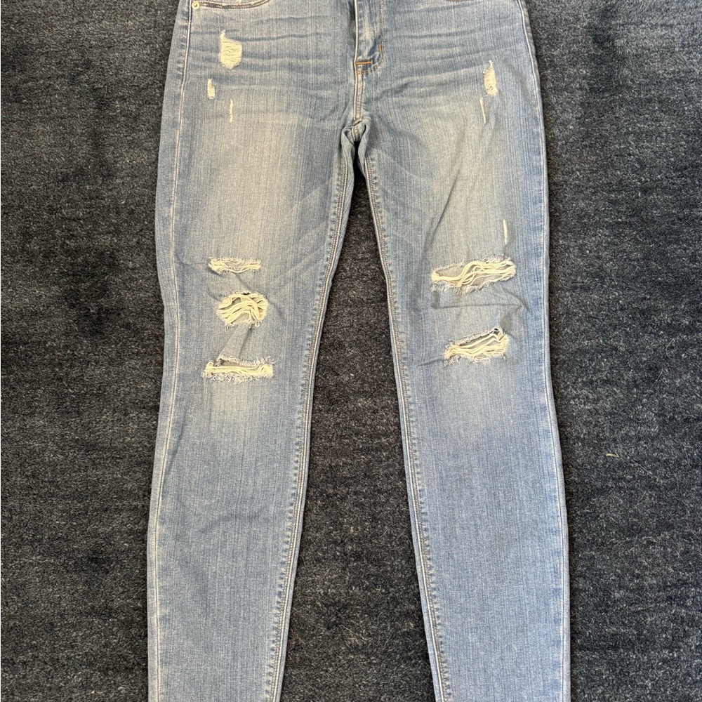 Hudson Jeans Women's Ripped Light Blue Skinny Jeans